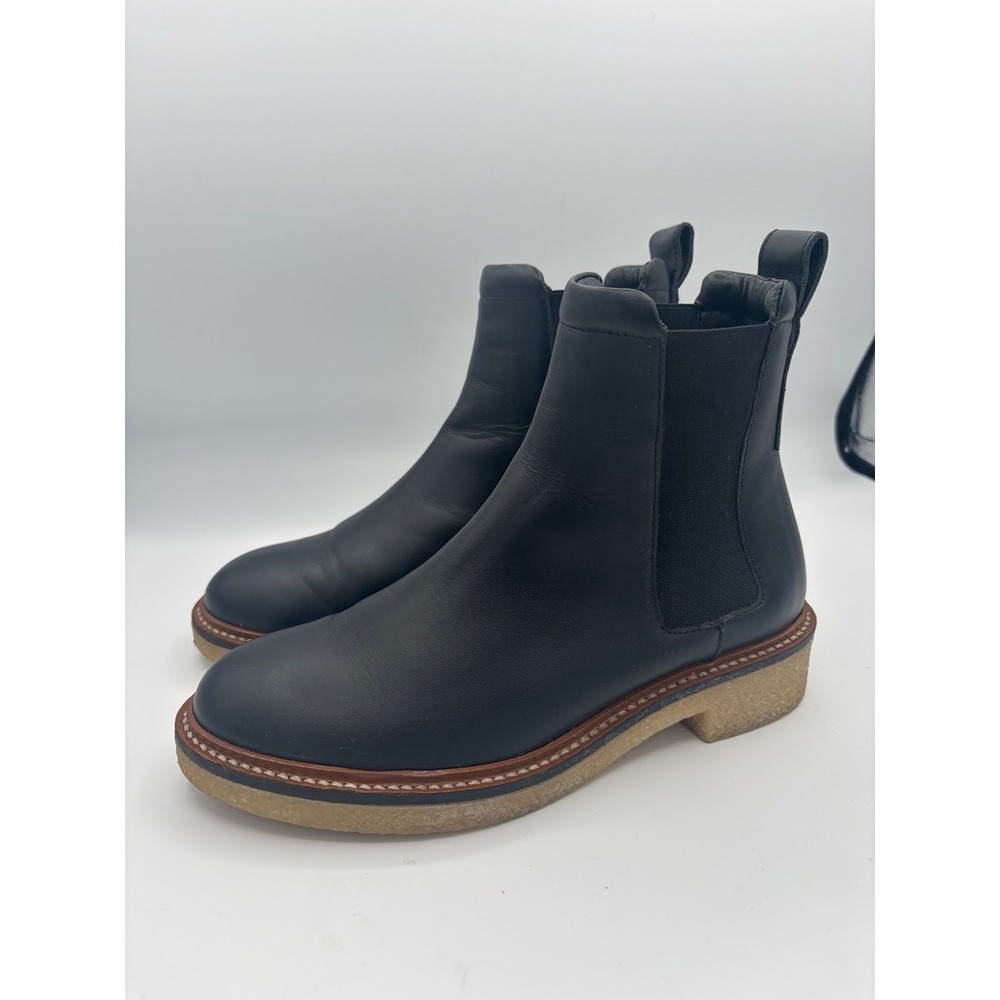 Everlane Chelsea Boot Women Sz 5 Black Leather Italian Made Classic Ankle Boot - Picture 2 of 14